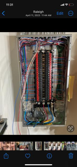 Distribution panel wiring by RAWI Electrical, Raleigh
