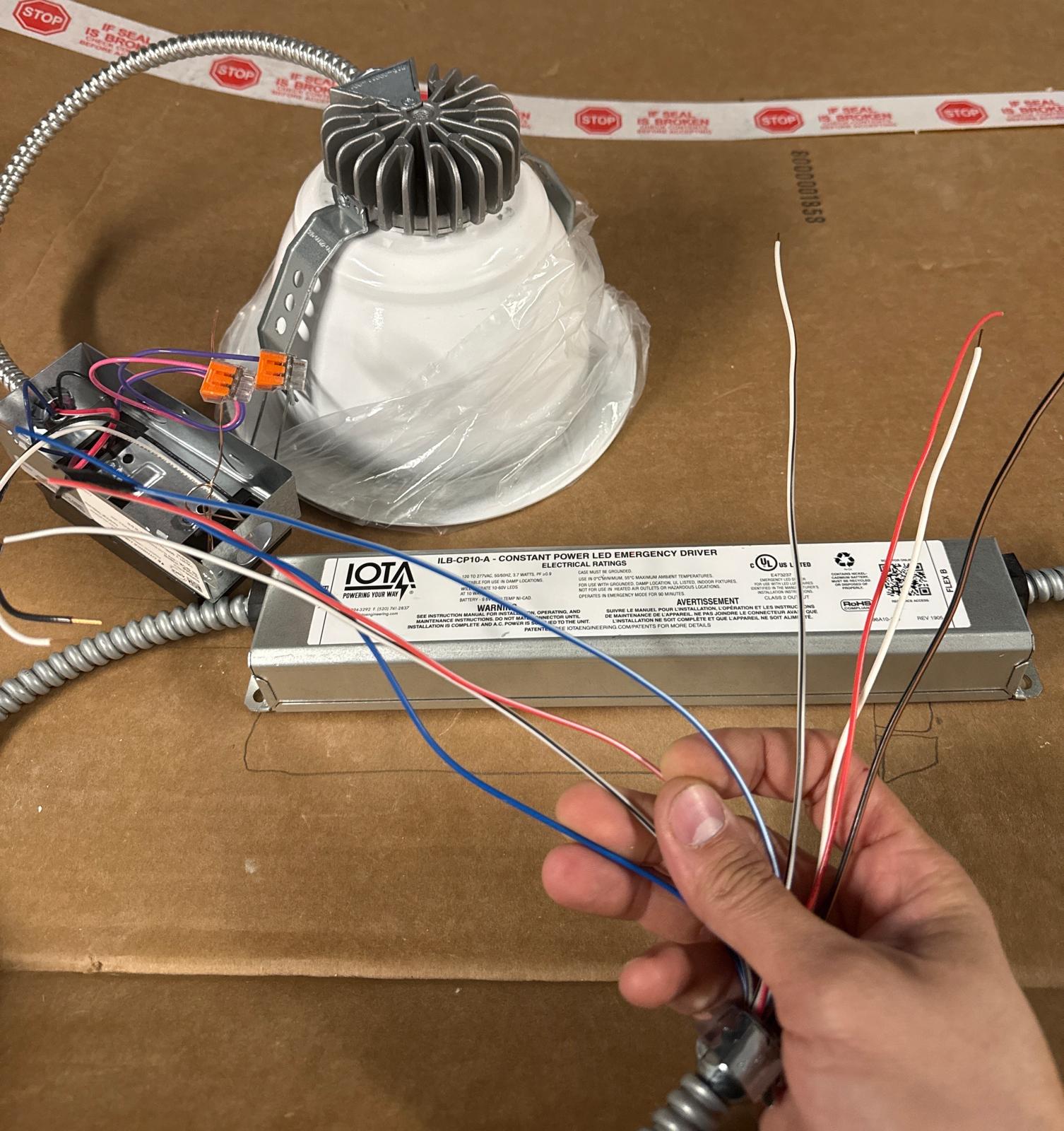 LED emergency driver wiring detail
